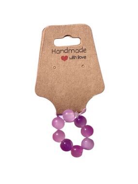 Handmade Purple & Pink Beaded Ring